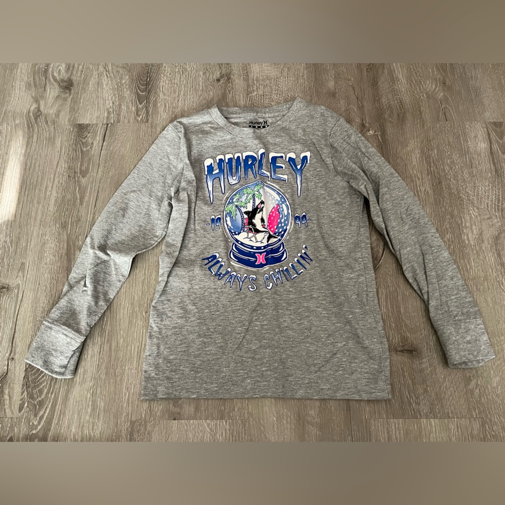 Hurley boys winter shark long sleeve 5/6 shirt